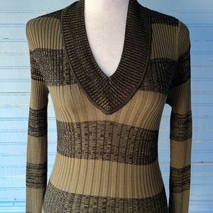 Very tight v neck Form fitting sweater dress